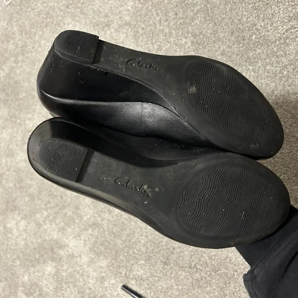 Clark’s Black Leather Wedge Heel Size 6 - Picture 7 of 8